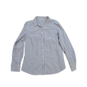 J Crew Womens Kathryn Slim Fit button down Dress Shirt blue gingham plaid preppy